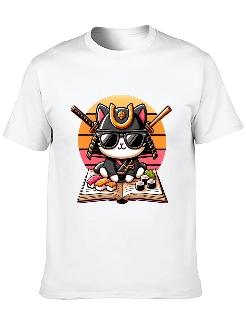 Sushi Cat T-Shirt - Samurai Kitten Tee