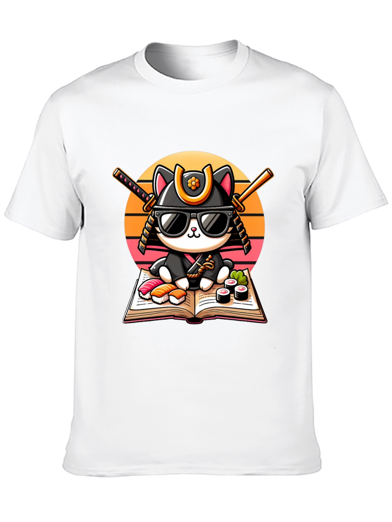 Sushi Cat T-Shirt - Samurai Kitten Tee