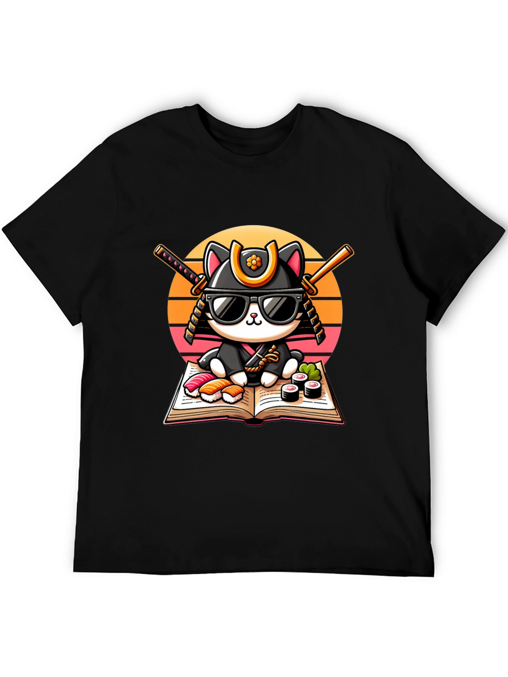 Sushi Cat T-Shirt - Samurai Kitten Tee