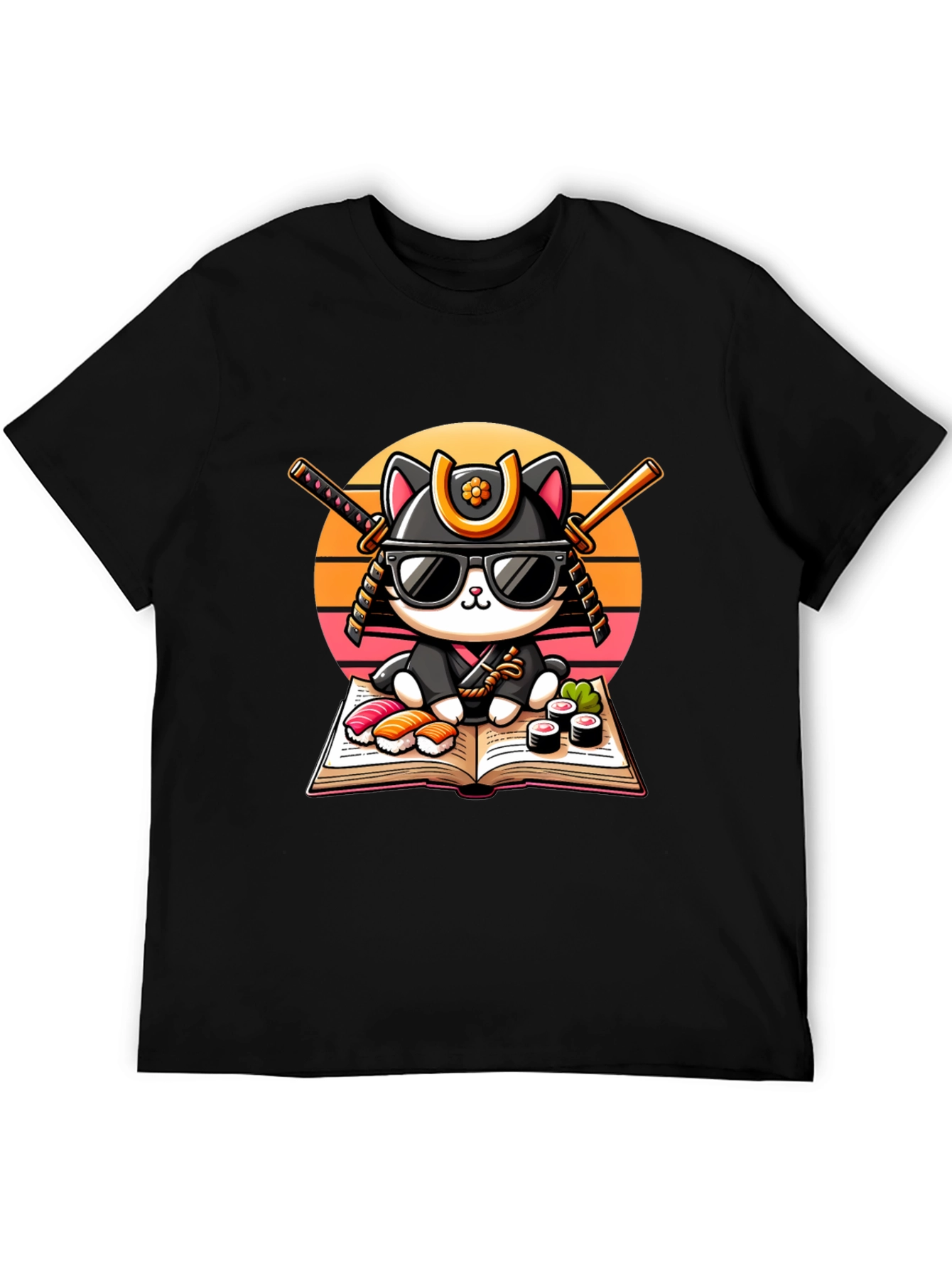 Sushi Cat T-Shirt - Samurai Kitten Tee