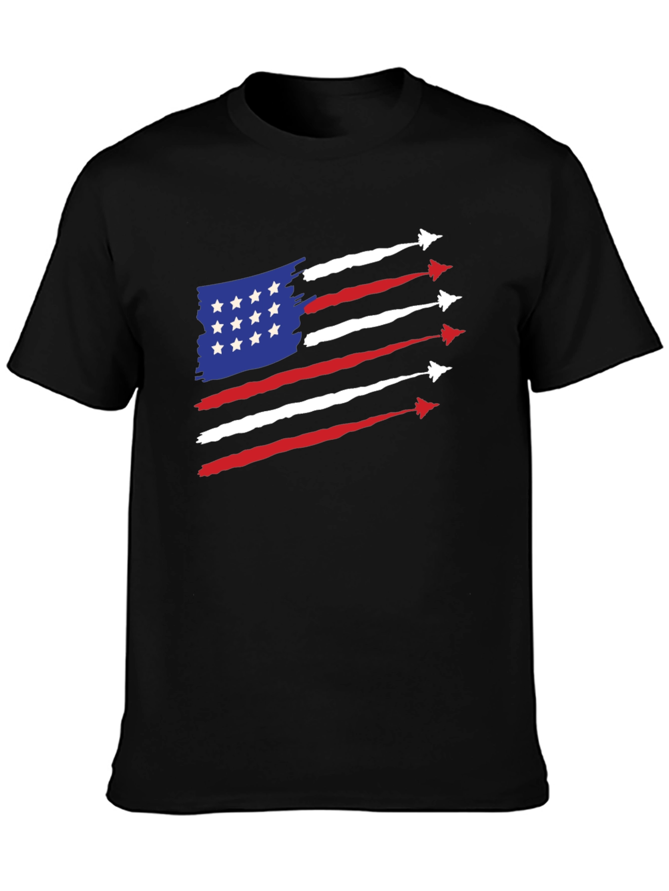 Patriotic Jet Stream American Flag Graphic Tee