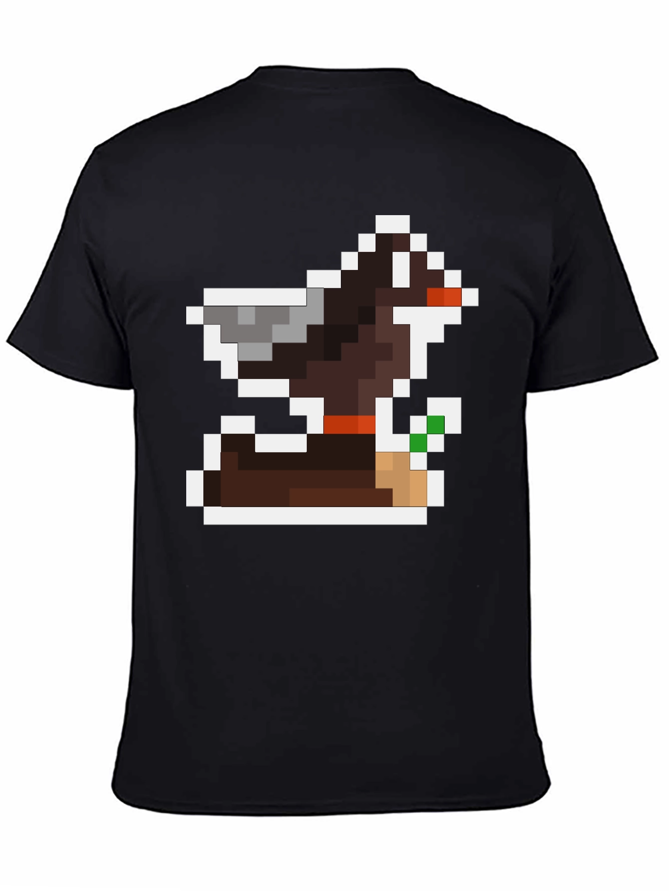 Pixel Art Dog Black T-Shirt