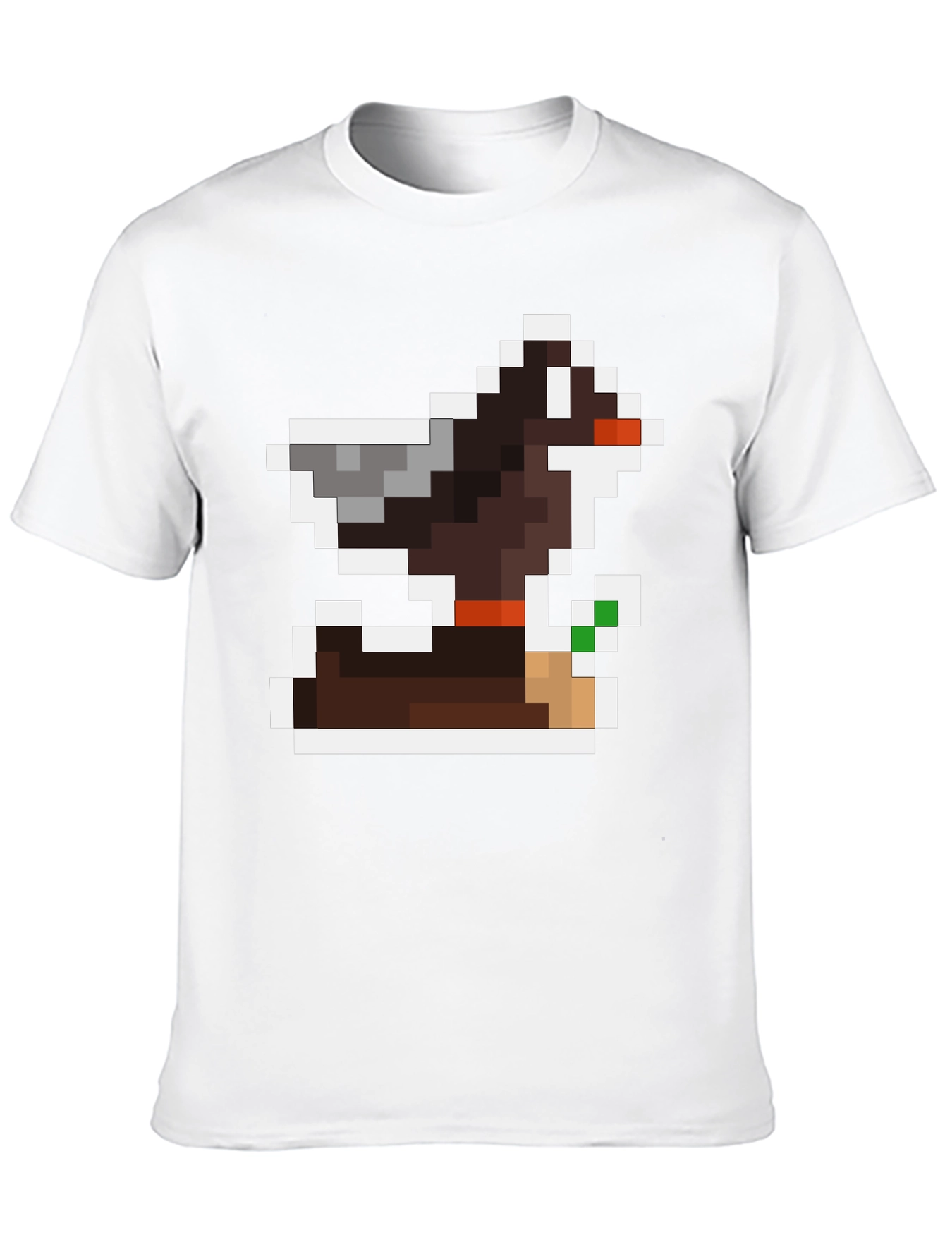 Pixel Art Dog Black T-Shirt