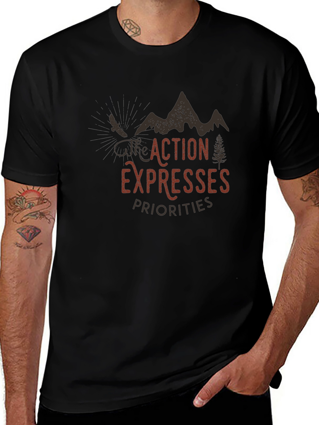 Action Expresses Priorities Graphic Tee