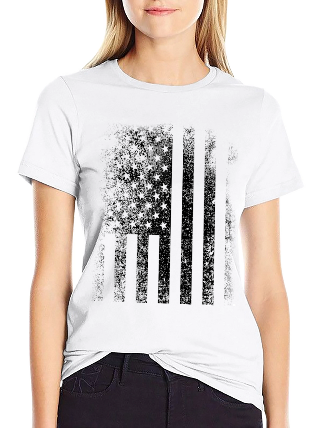 Distressed American Flag Graphic T-Shirt