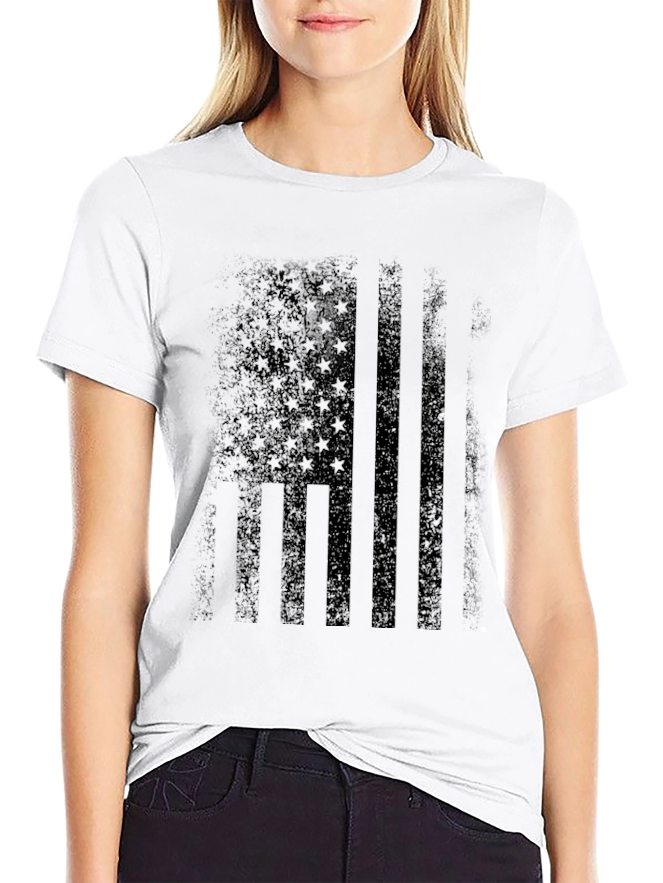 Distressed American Flag Graphic T-Shirt