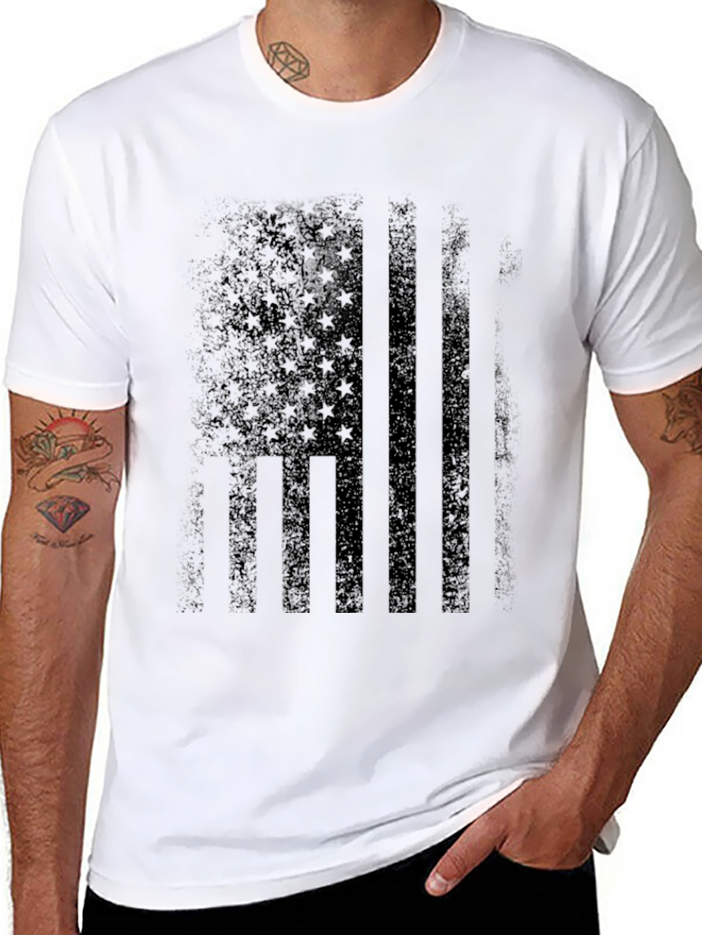 Distressed American Flag Graphic T-Shirt