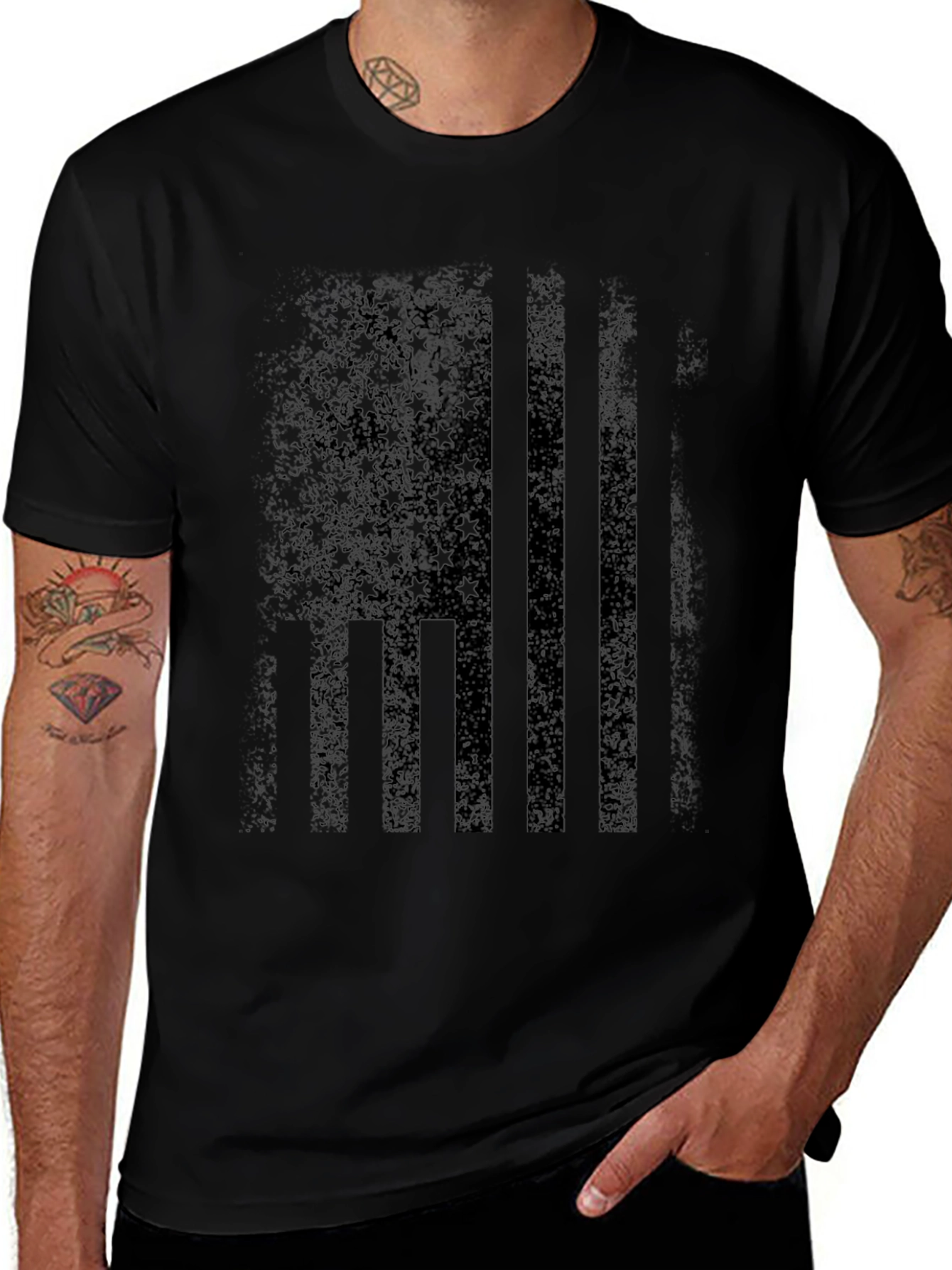 Distressed American Flag Graphic T-Shirt