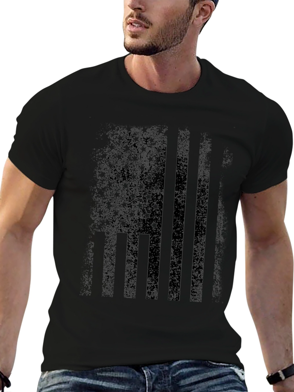 Distressed American Flag Graphic T-Shirt