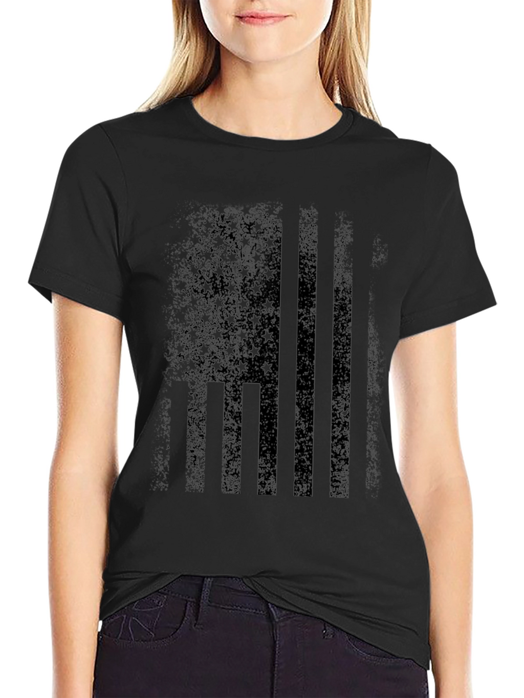 Distressed American Flag Graphic T-Shirt