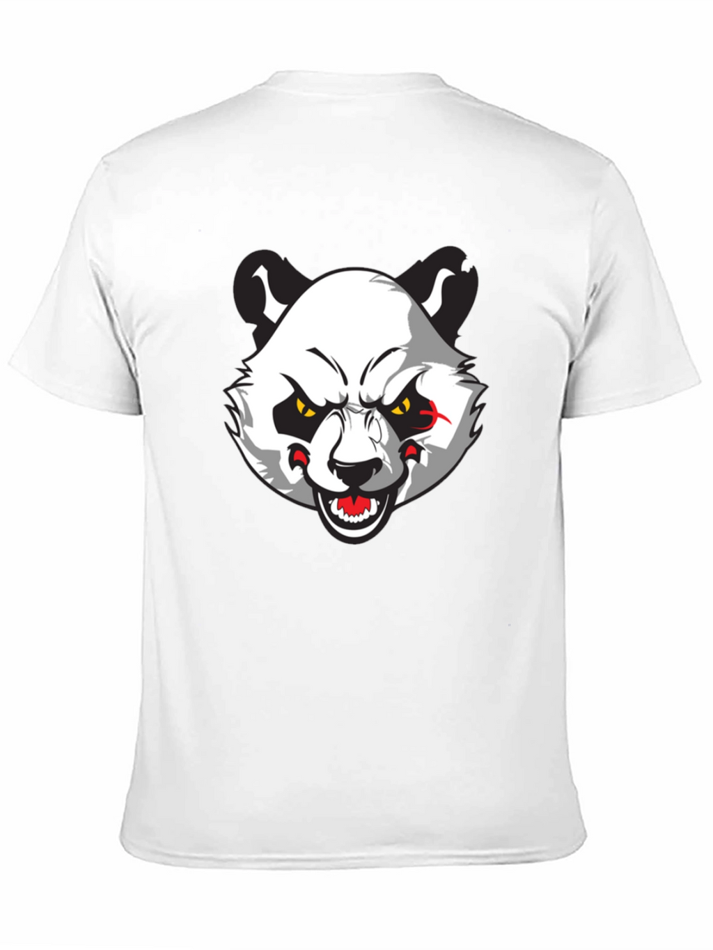 Mens Black T-Shirt with Angry Panda Graphic