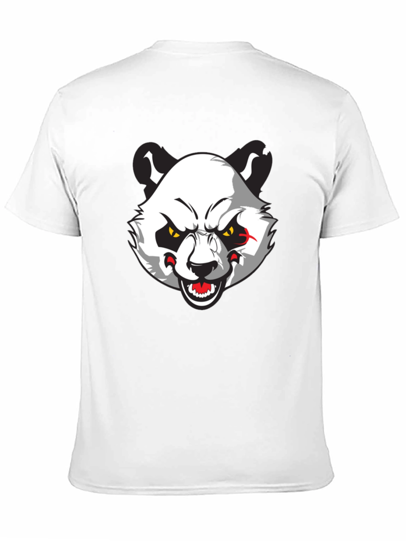 Mens Black T-Shirt with Angry Panda Graphic