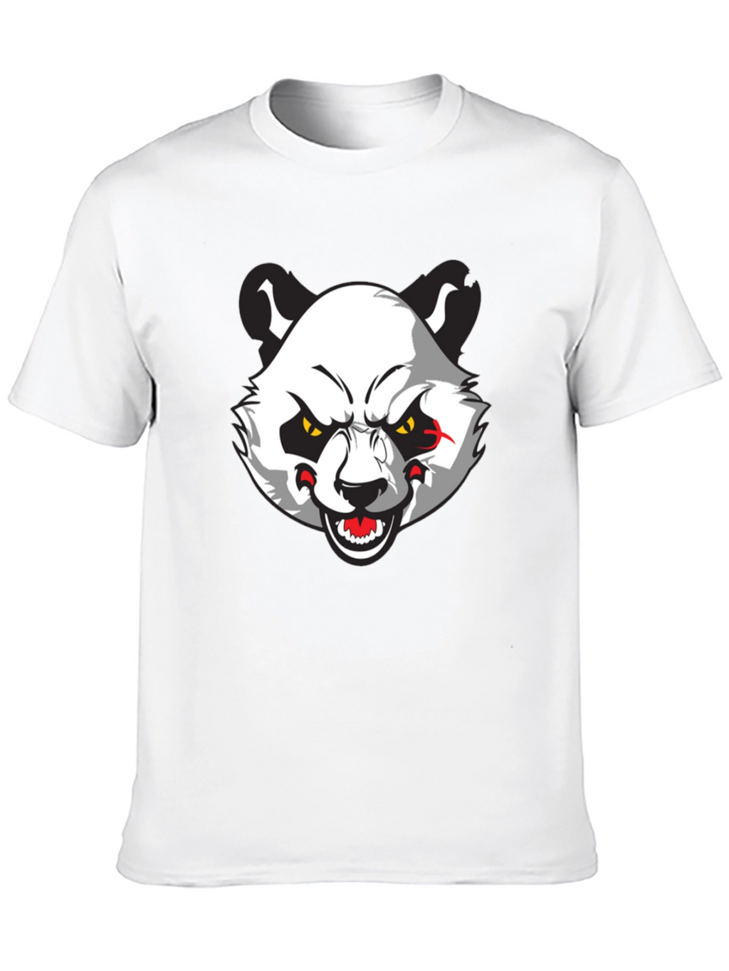 Mens Black T-Shirt with Angry Panda Graphic