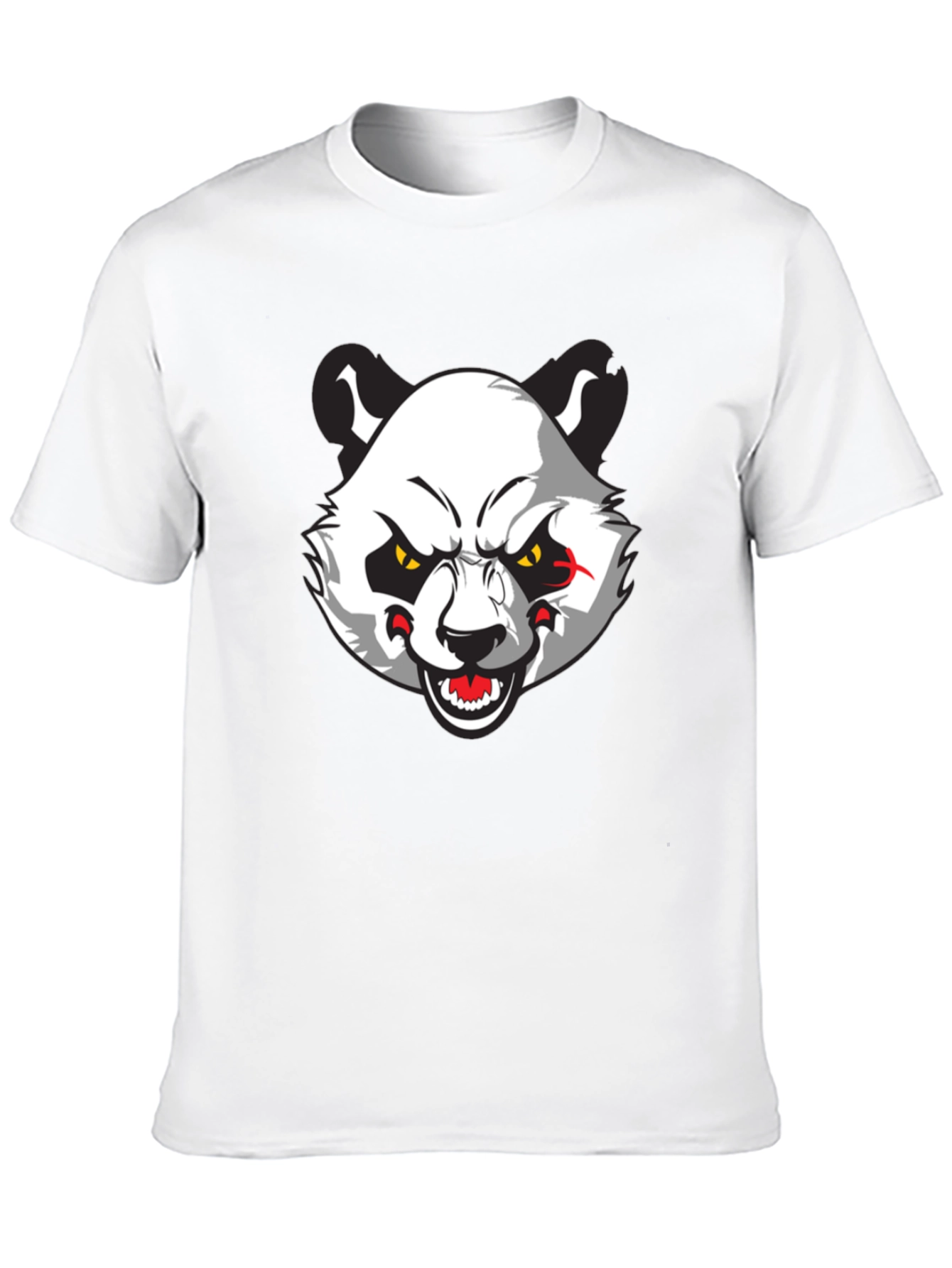 Mens Black T-Shirt with Angry Panda Graphic