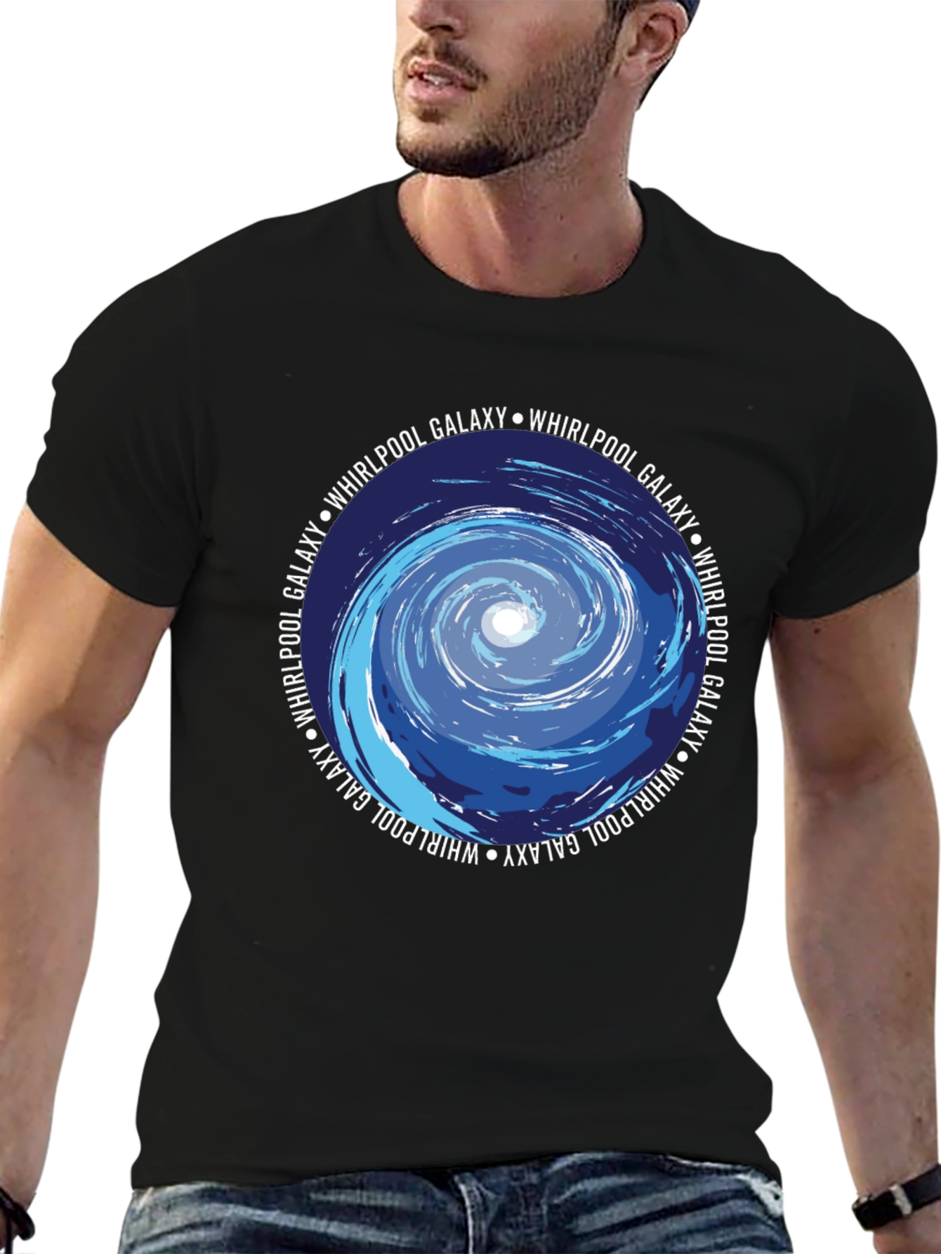 Whirlpool Galaxy Graphic Tee - Cosmic Style