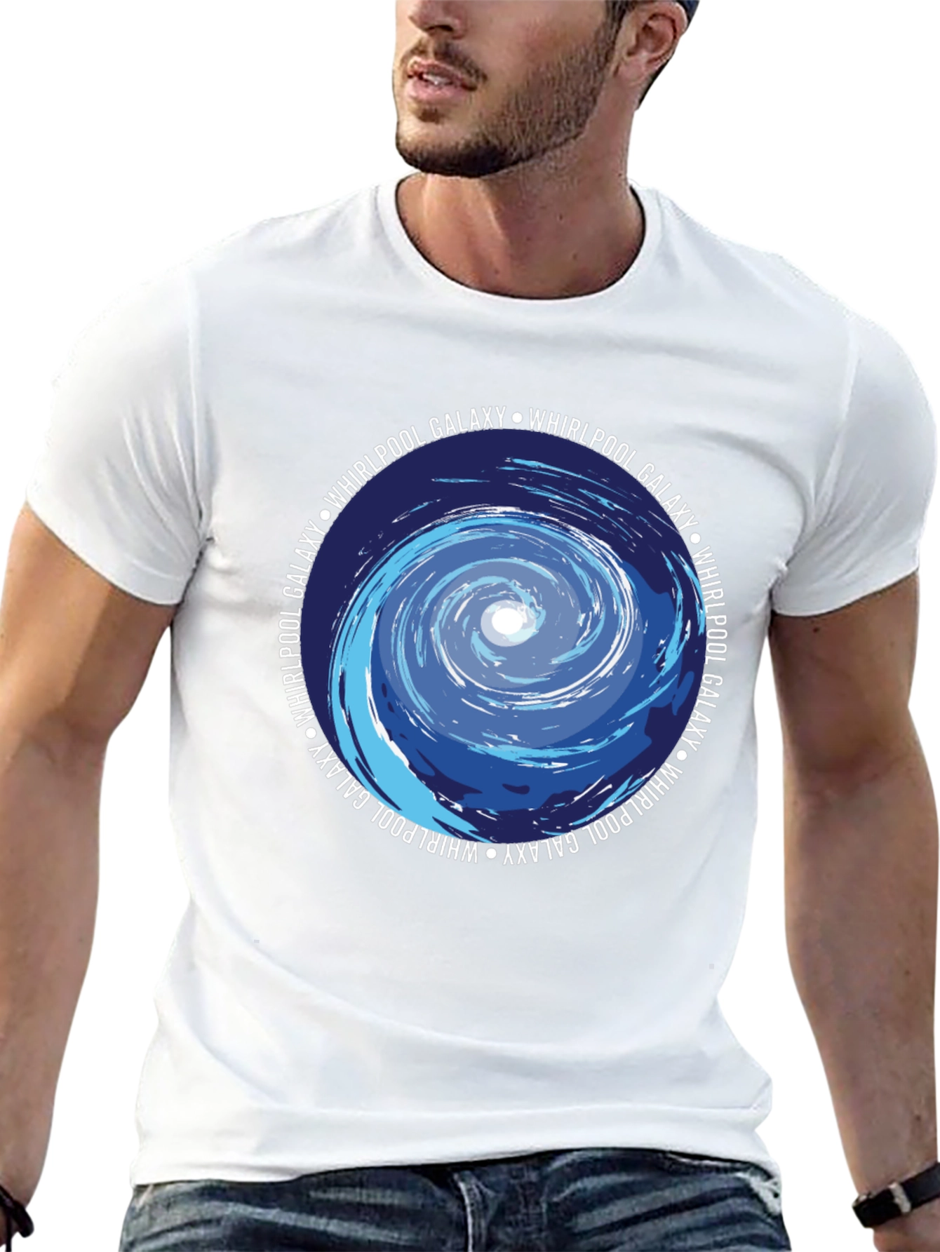 Whirlpool Galaxy Graphic Tee - Cosmic Style