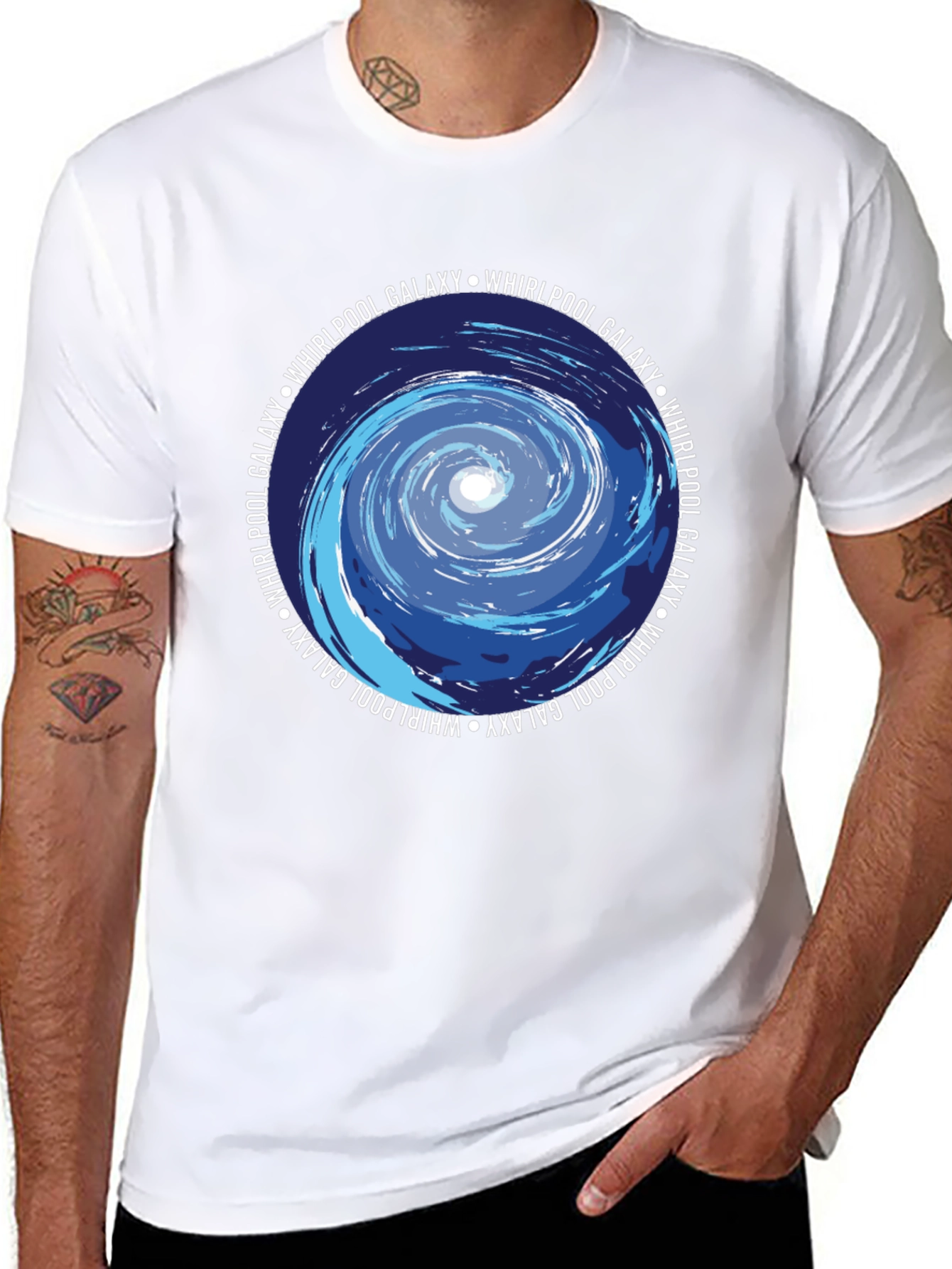 Whirlpool Galaxy Graphic Tee - Cosmic Style