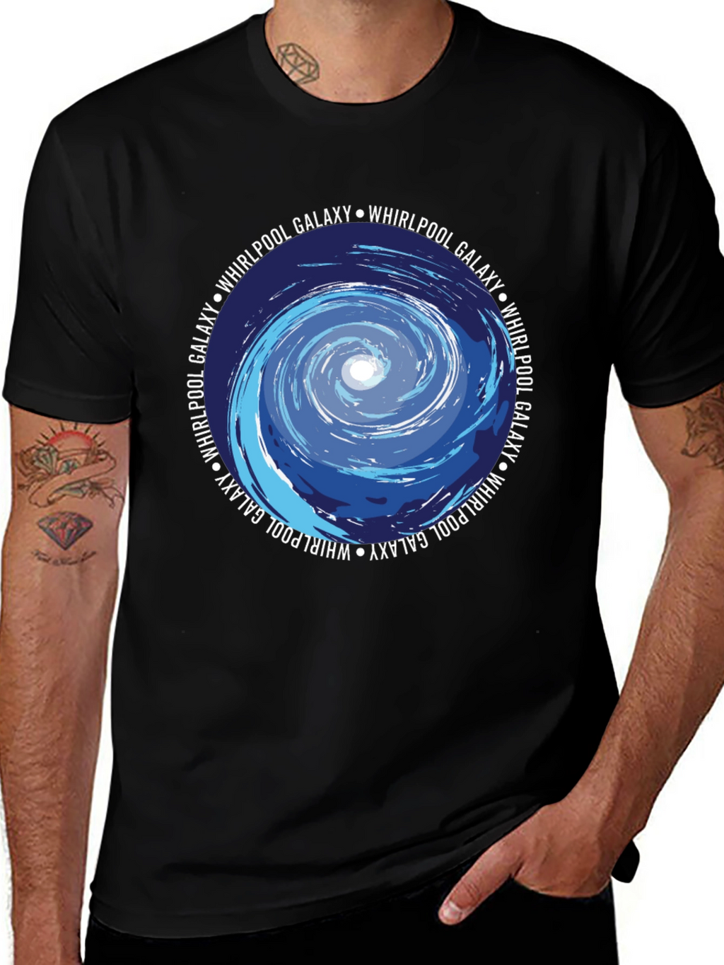 Whirlpool Galaxy Graphic Tee - Cosmic Style