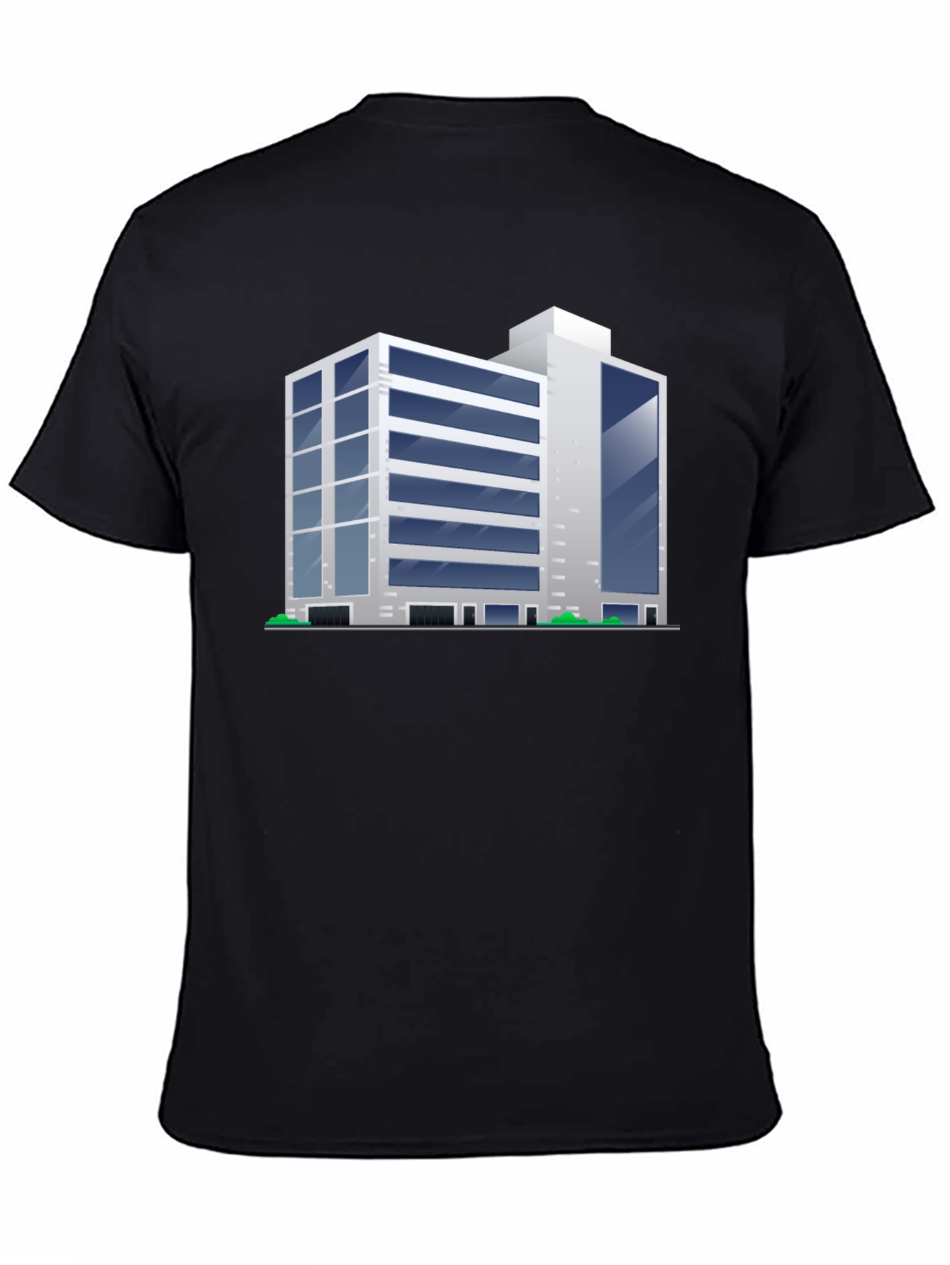 Modern Building Graphic Tee - Black T-Shirt