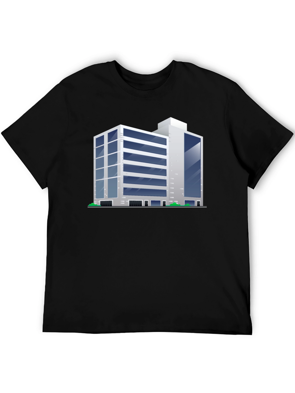 Modern Building Graphic Tee - Black T-Shirt