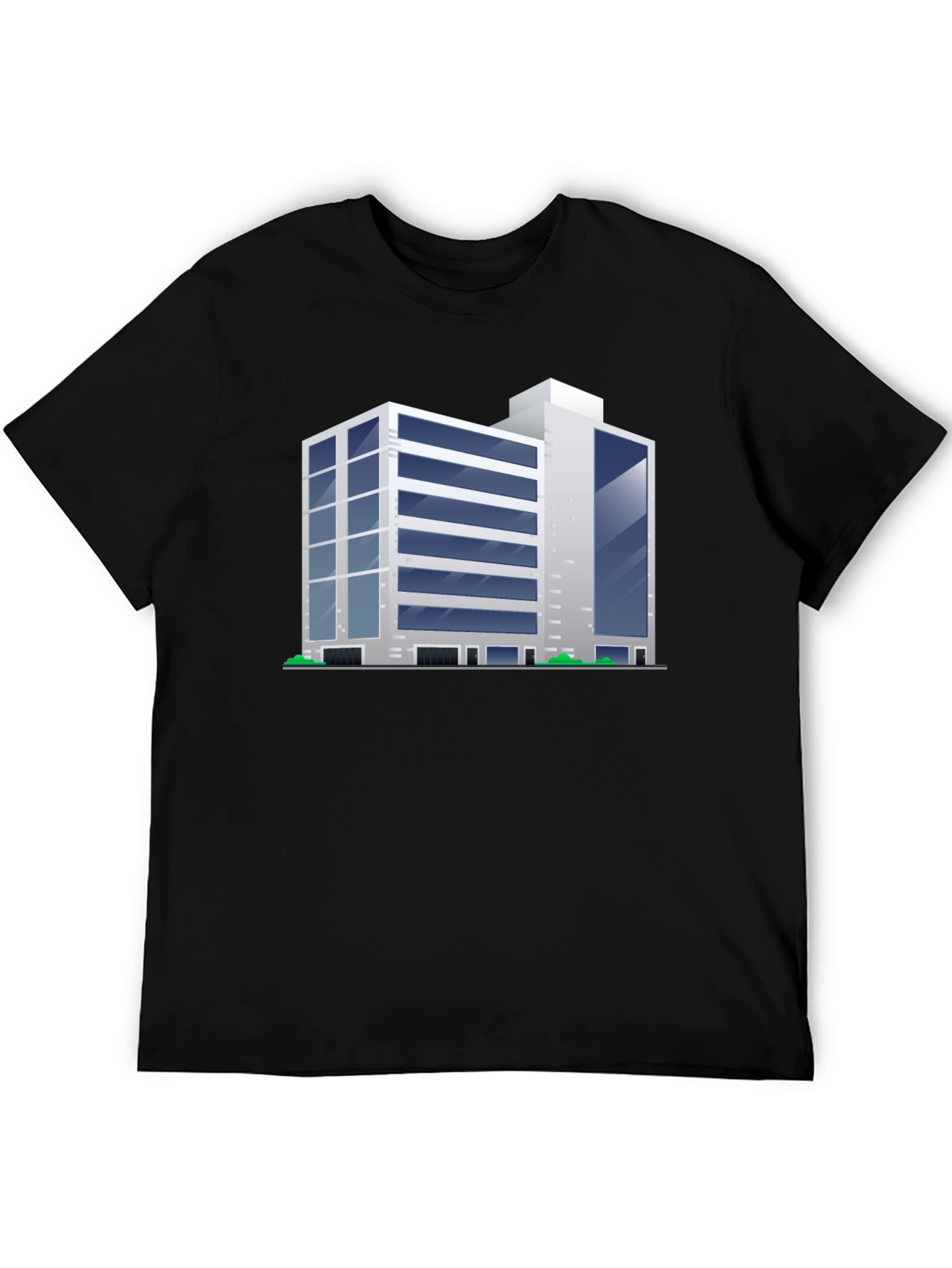 Modern Building Graphic Tee - Black T-Shirt