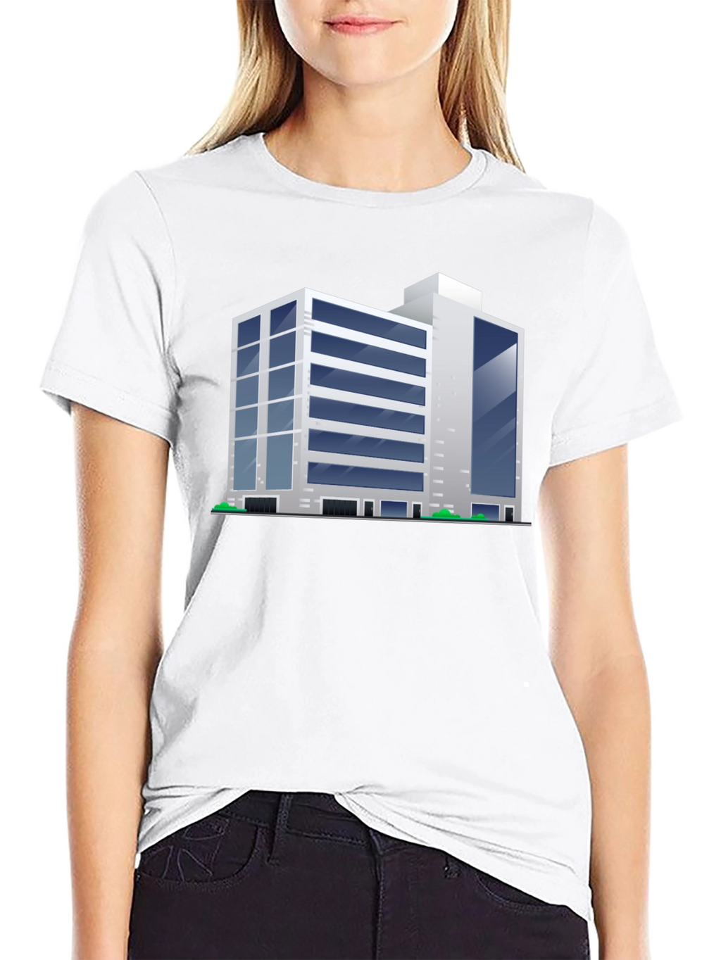 Modern Building Graphic Tee - Black T-Shirt