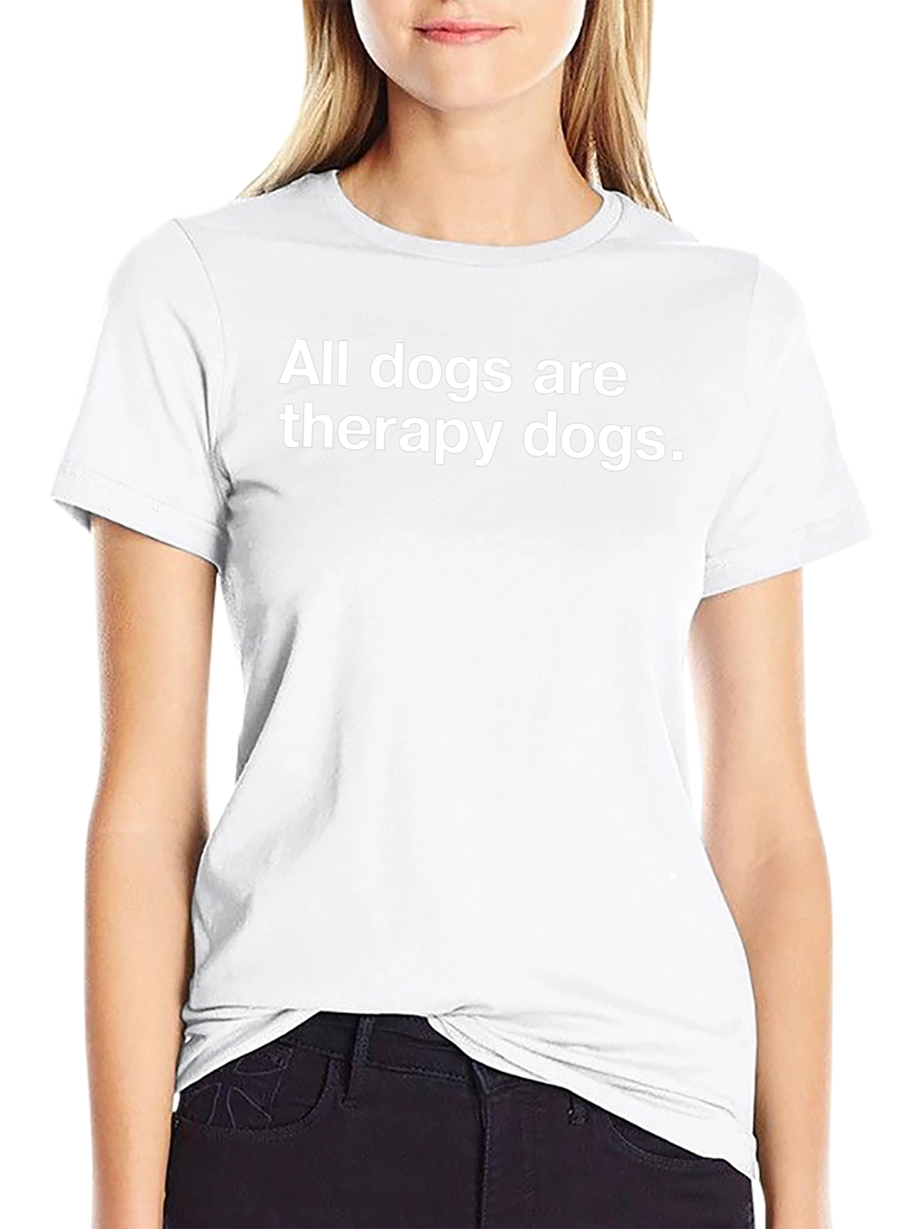 All Dogs Are Therapy Dogs Black T-Shirt