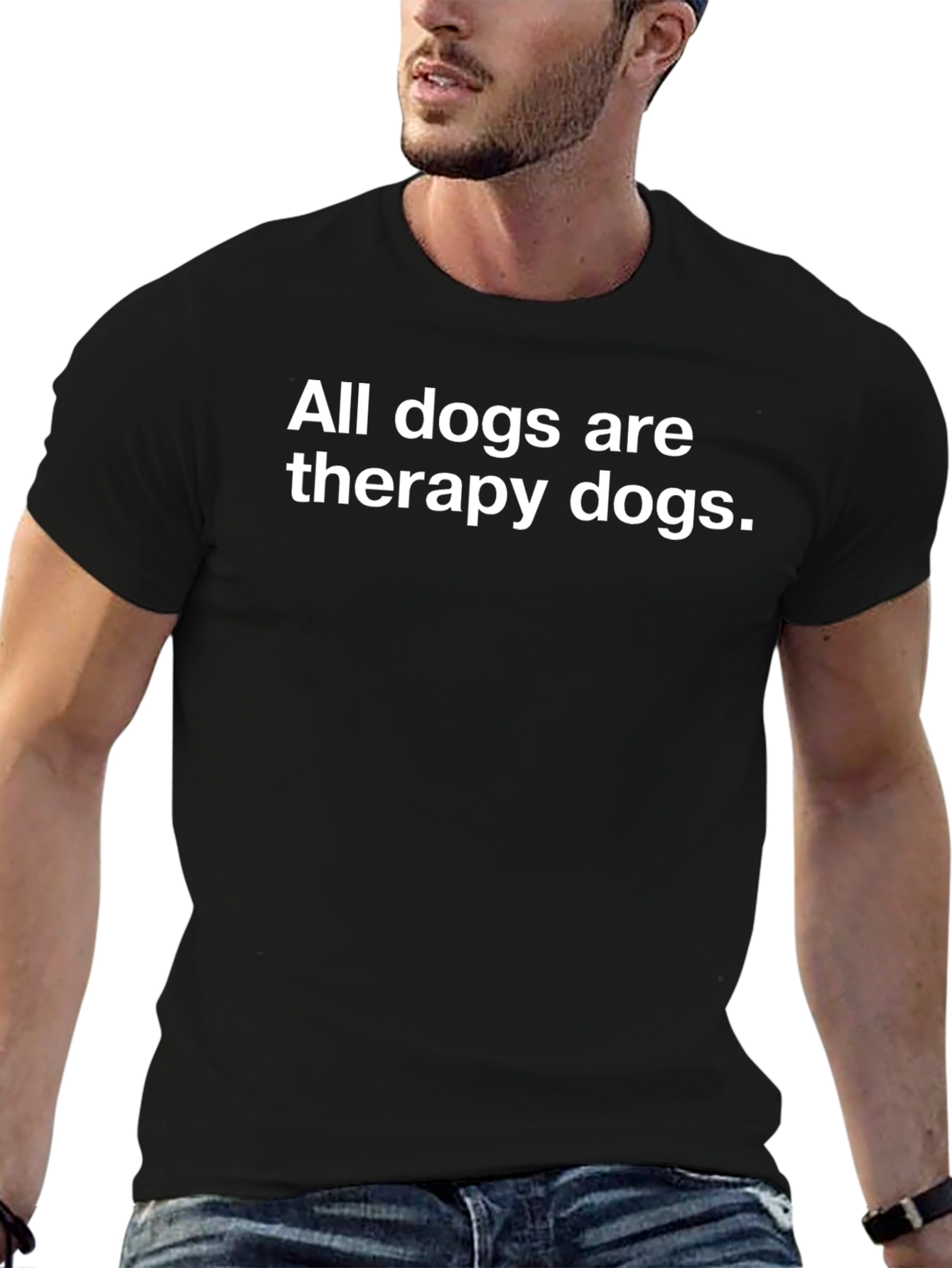 All Dogs Are Therapy Dogs Black T-Shirt