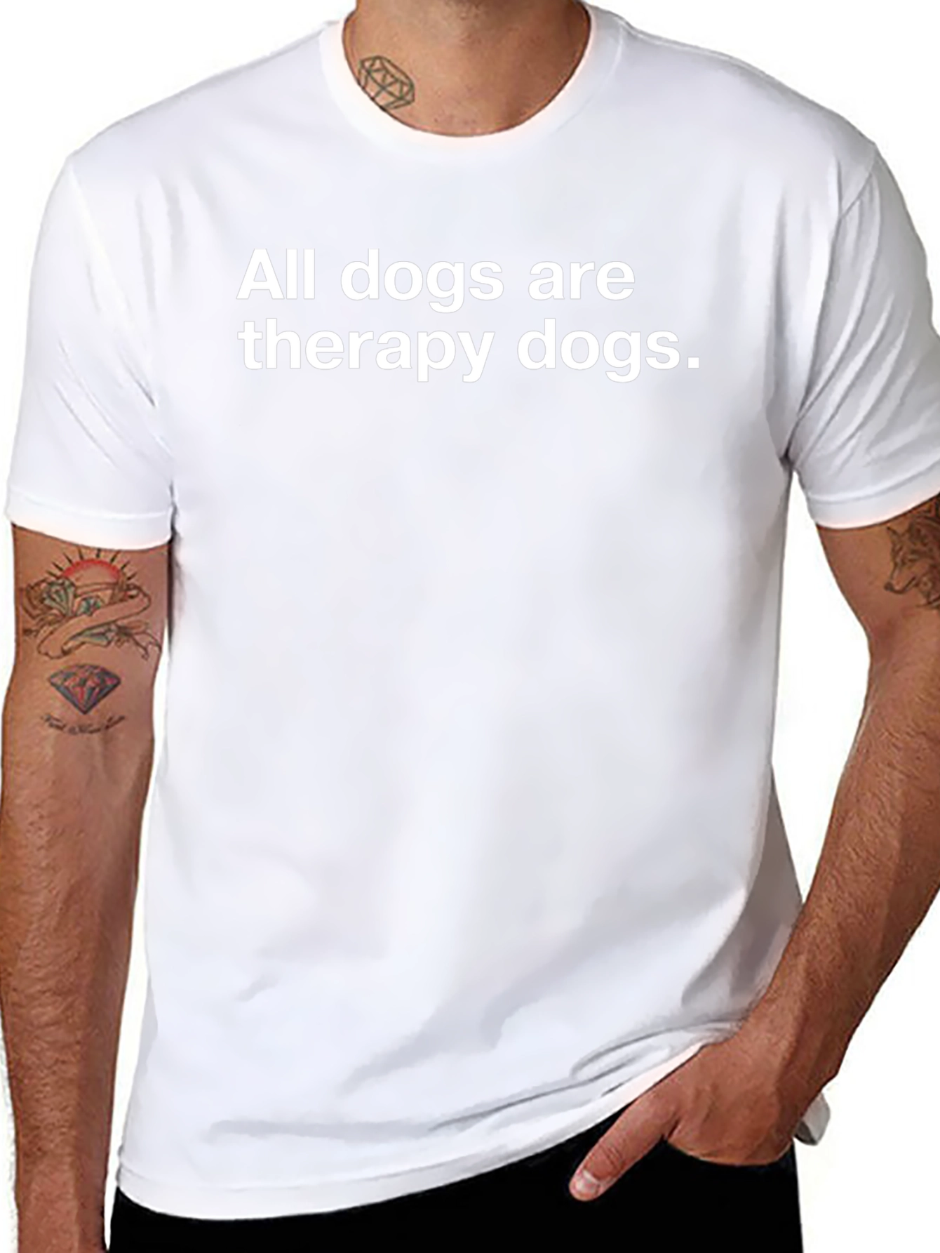 All Dogs Are Therapy Dogs Black T-Shirt