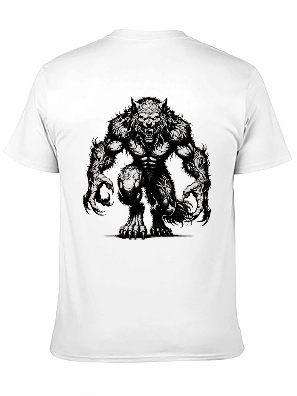 Werewolf Graphic Tee - Black Cotton T-Shirt