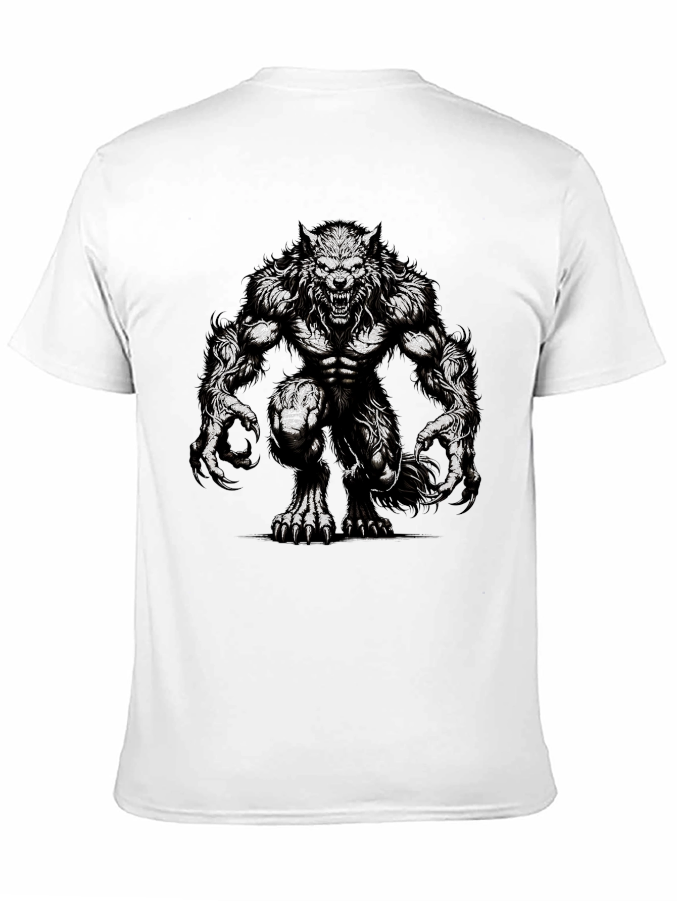 Werewolf Graphic Tee - Black Cotton T-Shirt