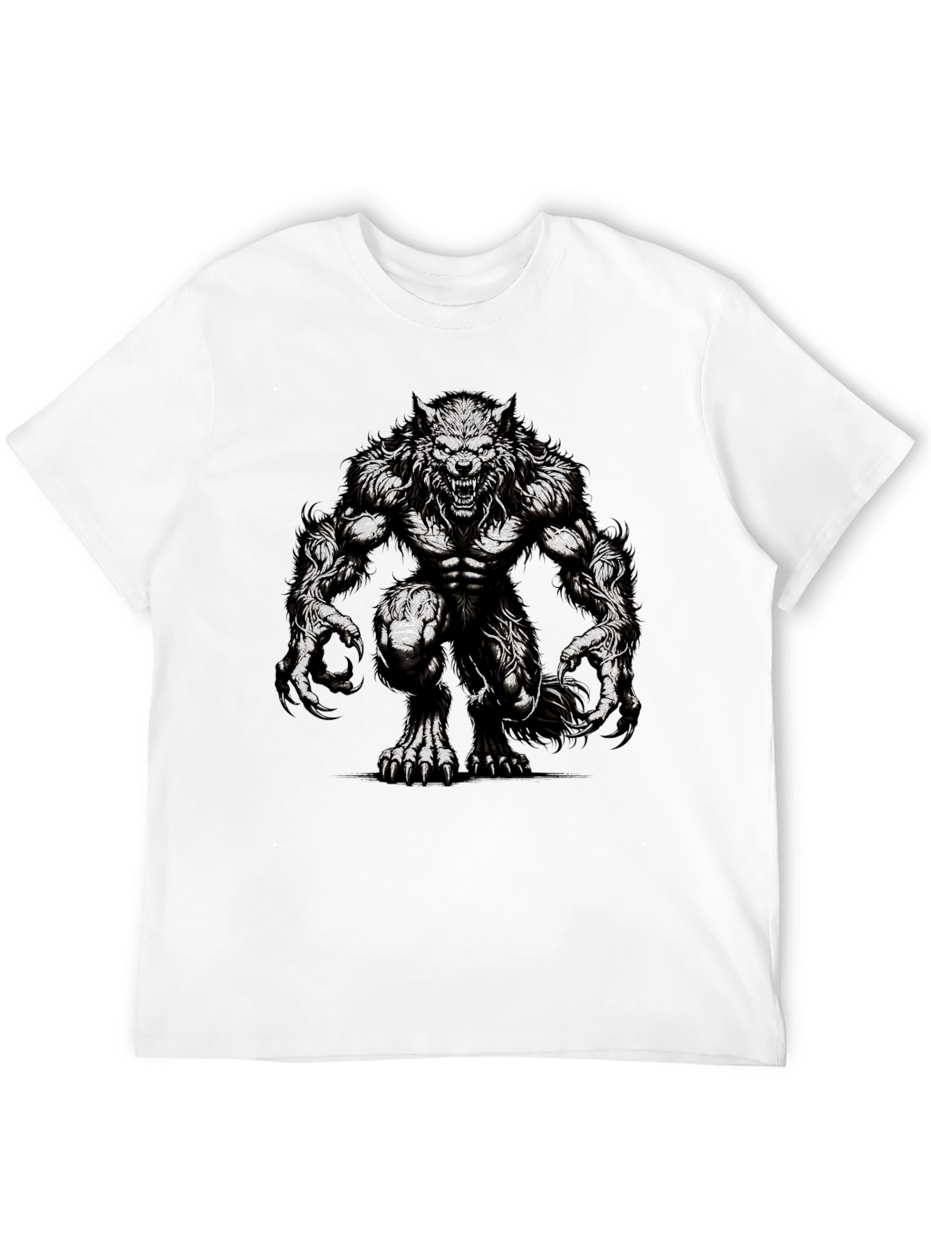 Werewolf Graphic Tee - Black Cotton T-Shirt