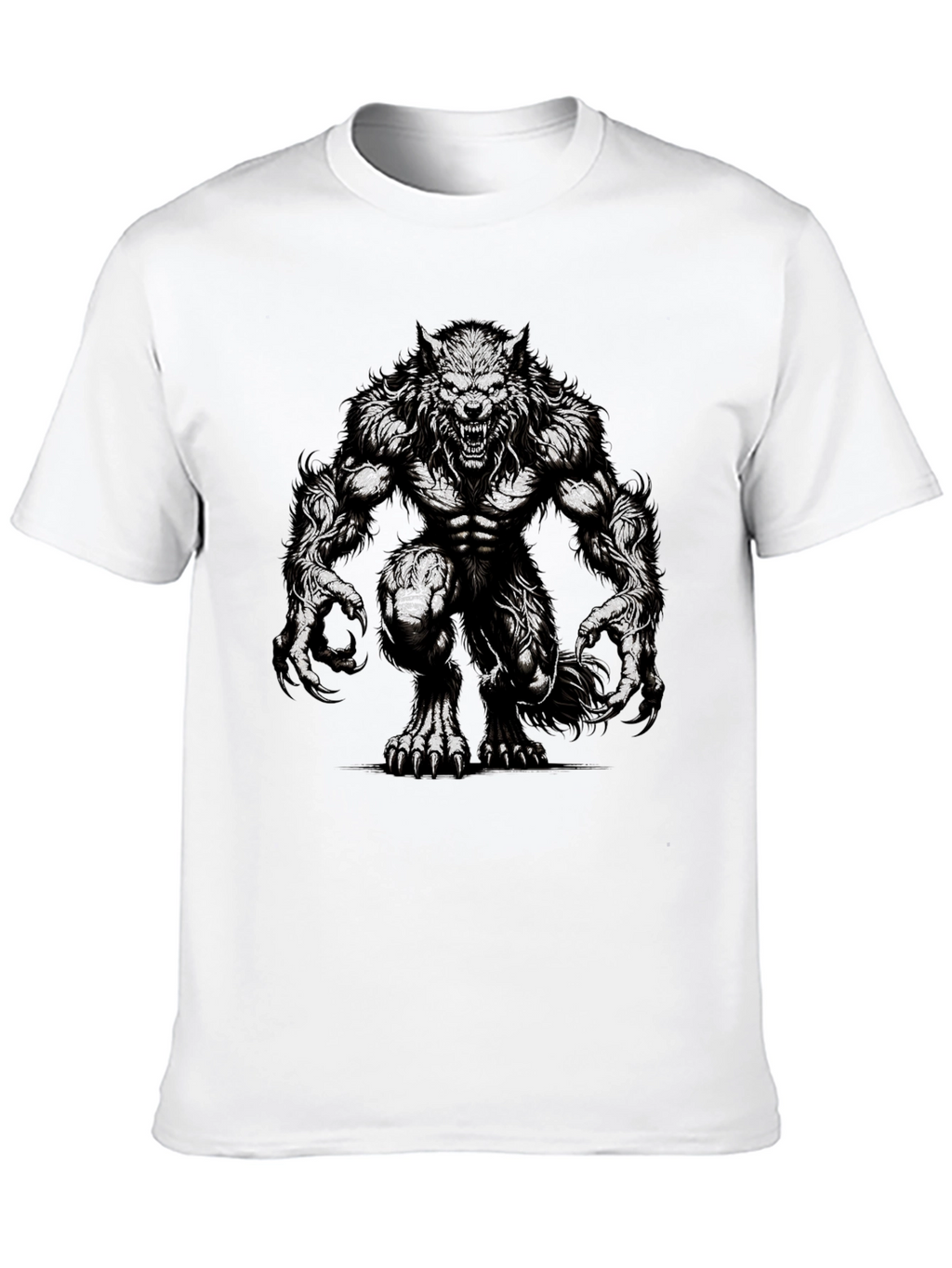 Werewolf Graphic Tee - Black Cotton T-Shirt