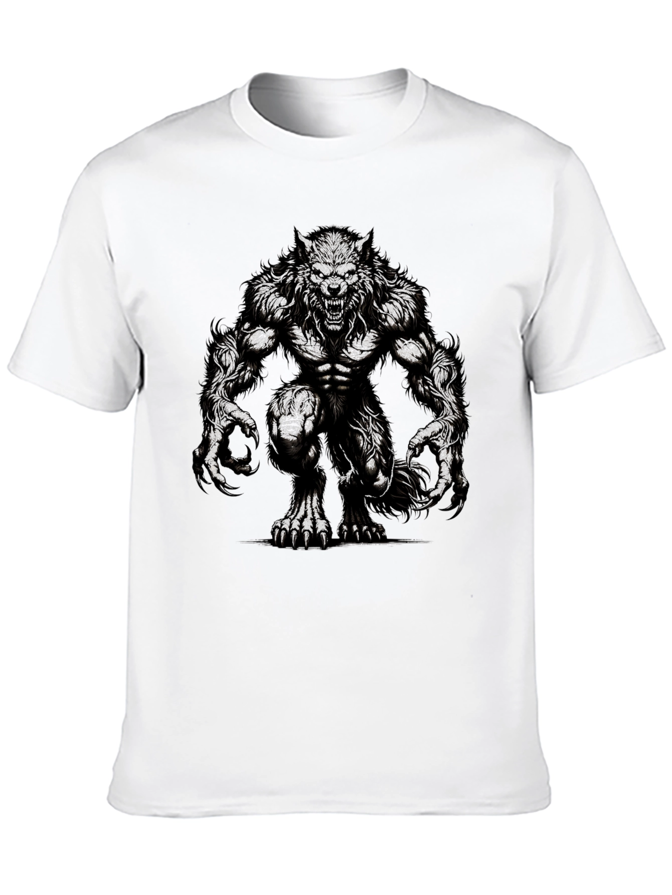 Werewolf Graphic Tee - Black Cotton T-Shirt