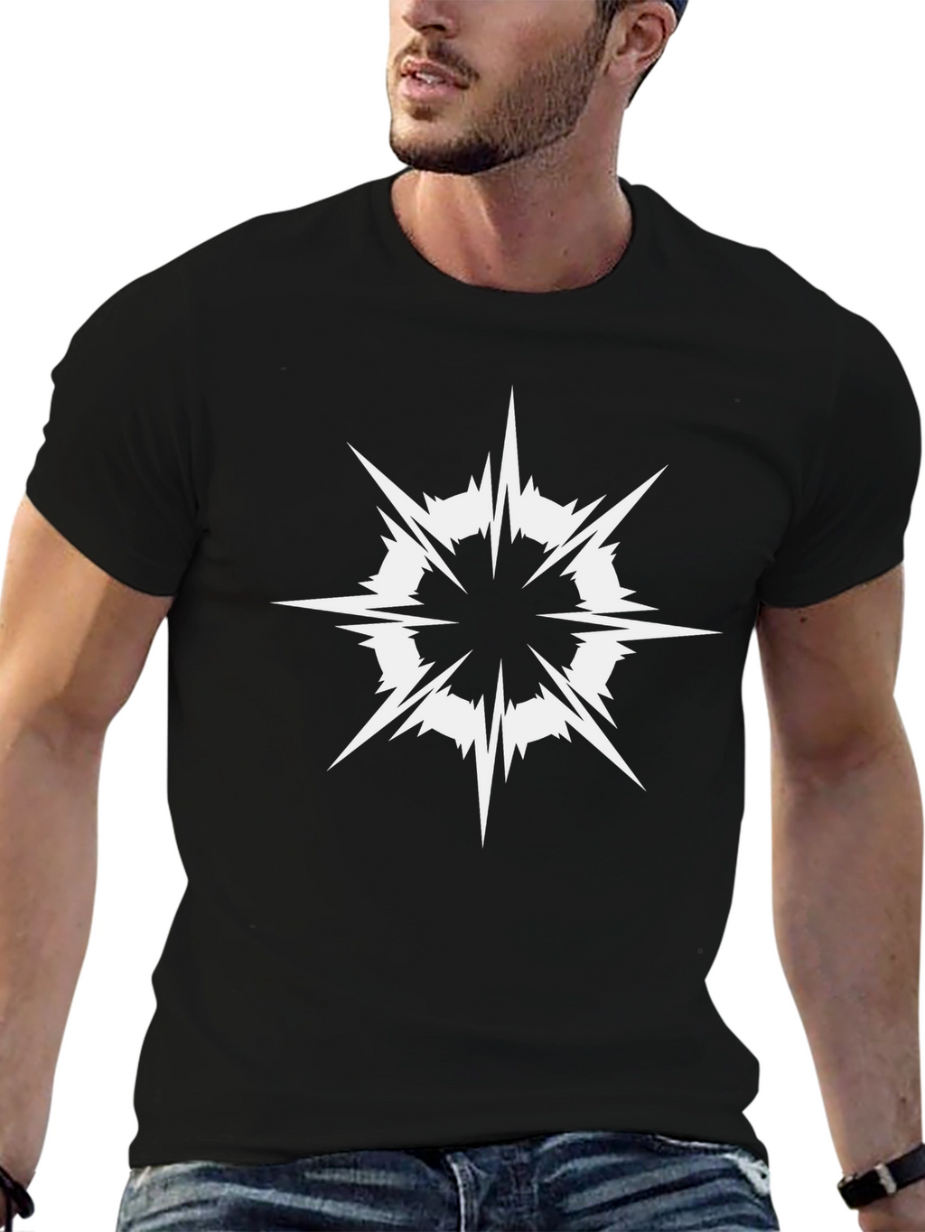 Edgy Graphic Tee - Modern Black Shirt
