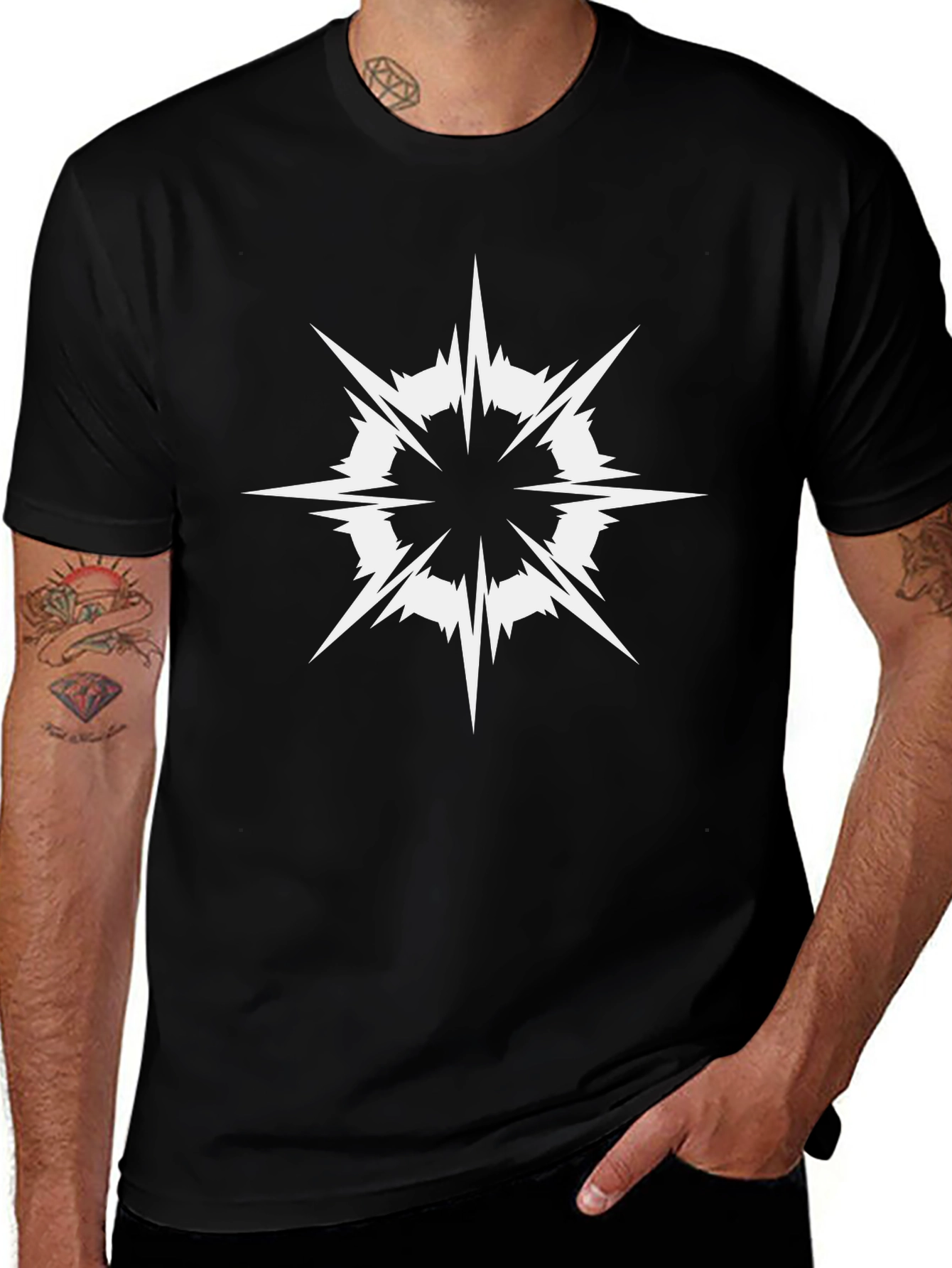 Edgy Graphic Tee - Modern Black Shirt