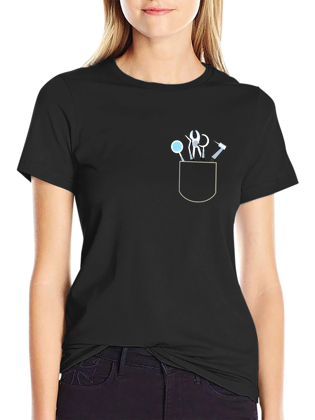 Dentist Tools Pocket Graphic T-Shirt - Novelty Tee