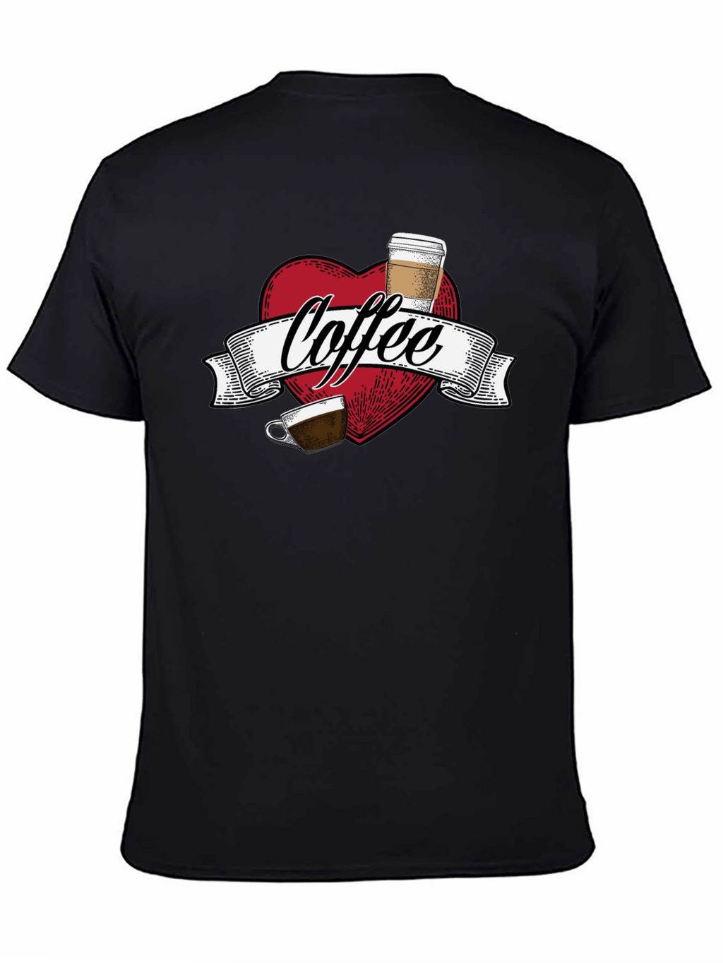 Coffee Lovers Graphic Tee - Heart Design