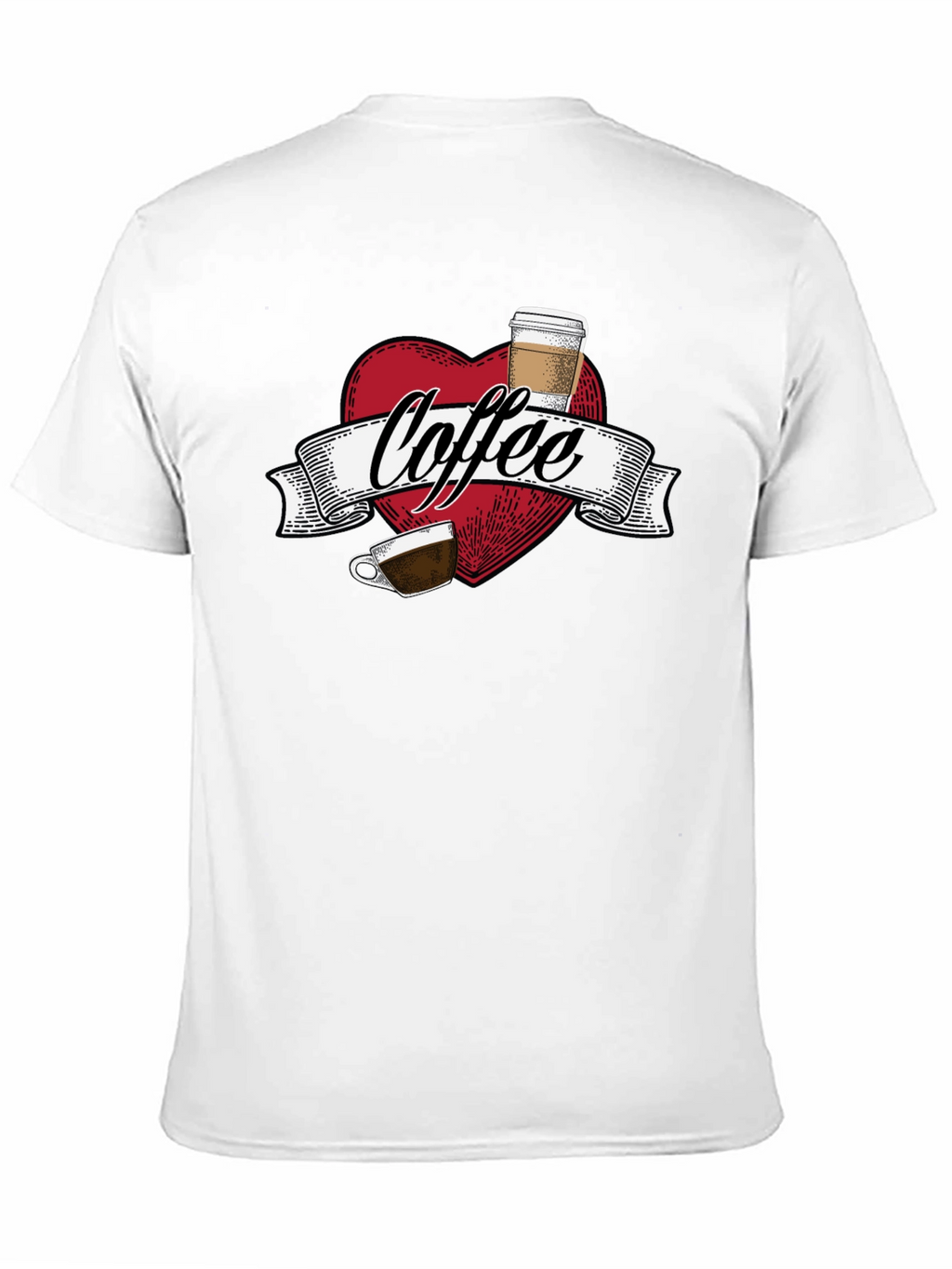Coffee Lovers Graphic Tee - Heart Design