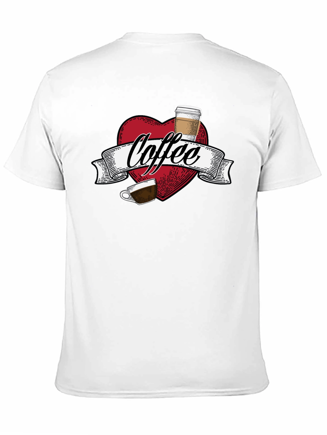 Coffee Lovers Graphic Tee - Heart Design