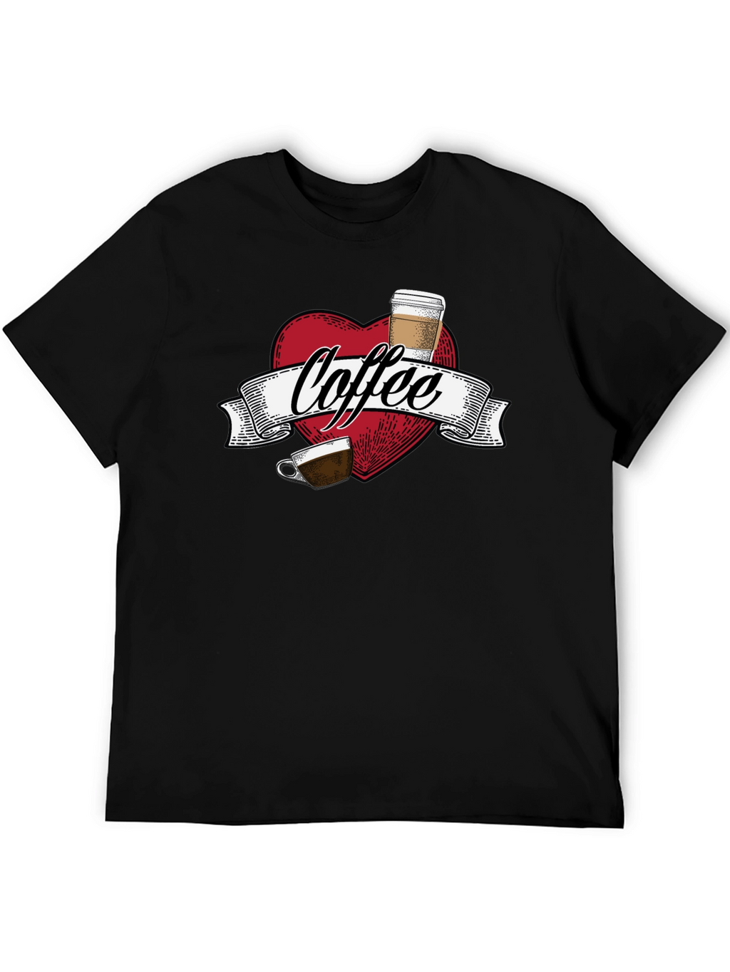 Coffee Lovers Graphic Tee - Heart Design