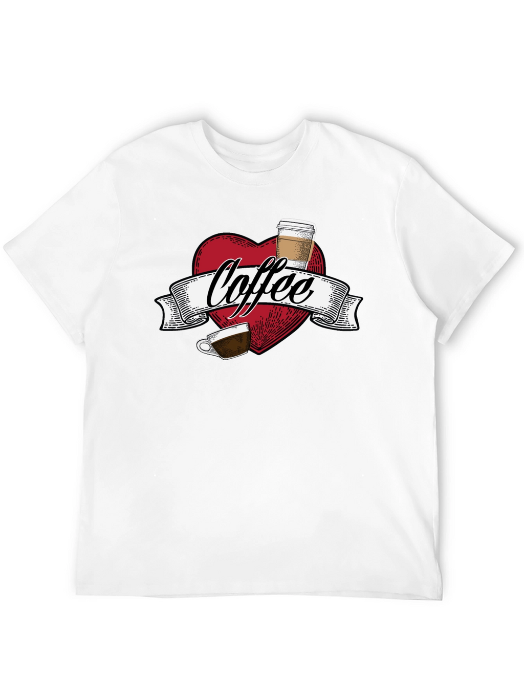 Coffee Lovers Graphic Tee - Heart Design