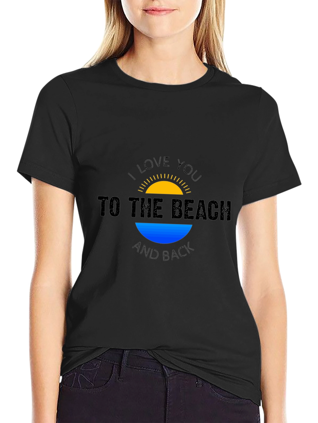 Beach Lovers Black T-Shirt
