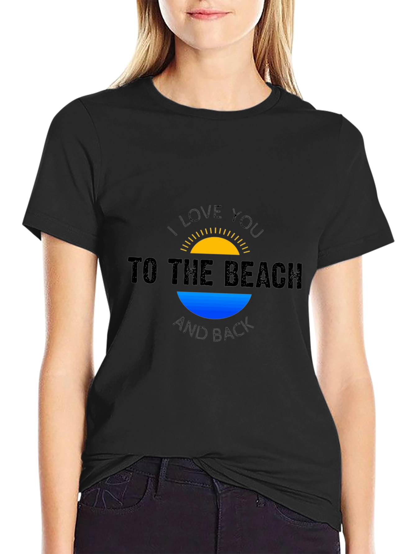 Beach Lovers Black T-Shirt