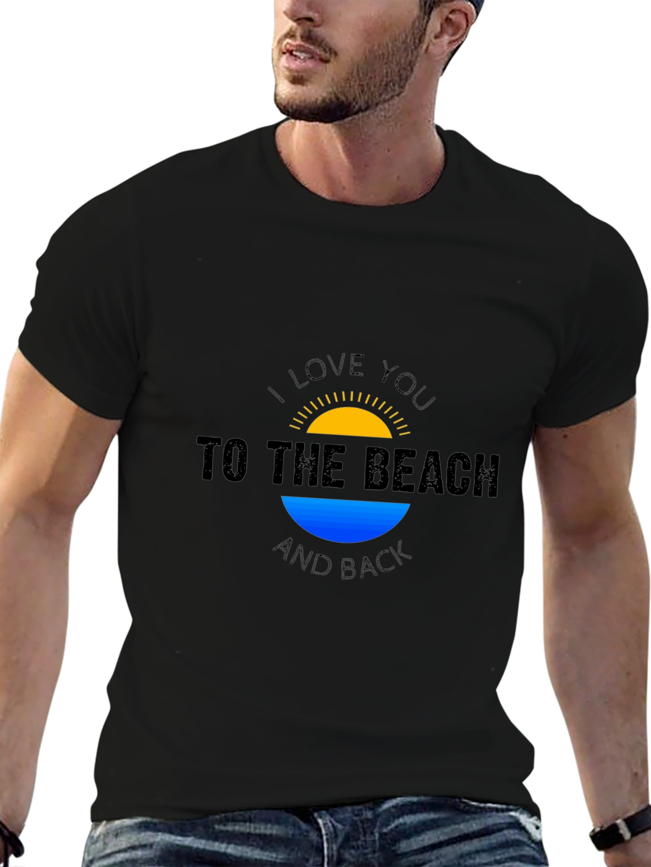 Beach Lovers Black T-Shirt