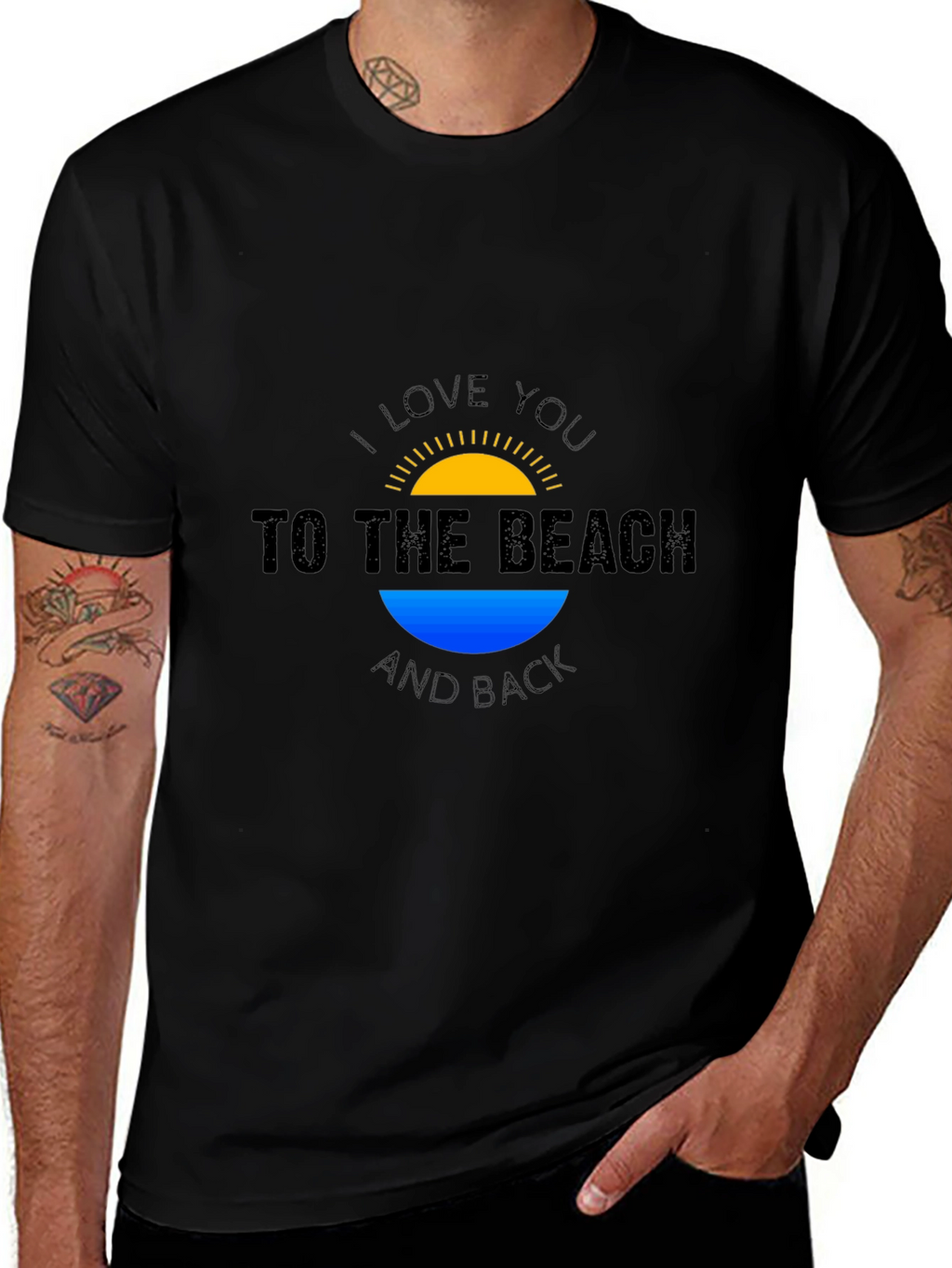 Beach Lovers Black T-Shirt