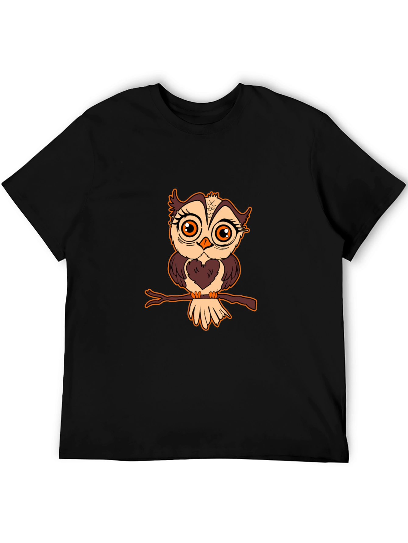 Owl Graphic Print Tee - Unisex Cotton Blend