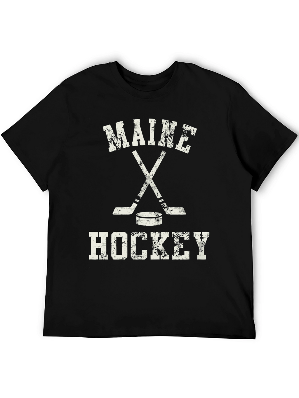 Maine Hockey T-Shirt - Distressed Graphic Tee