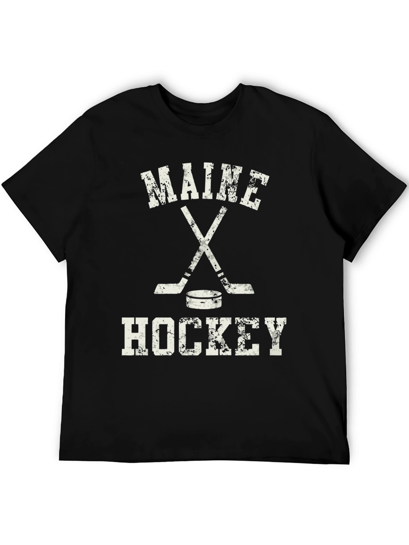 Maine Hockey T-Shirt - Distressed Graphic Tee