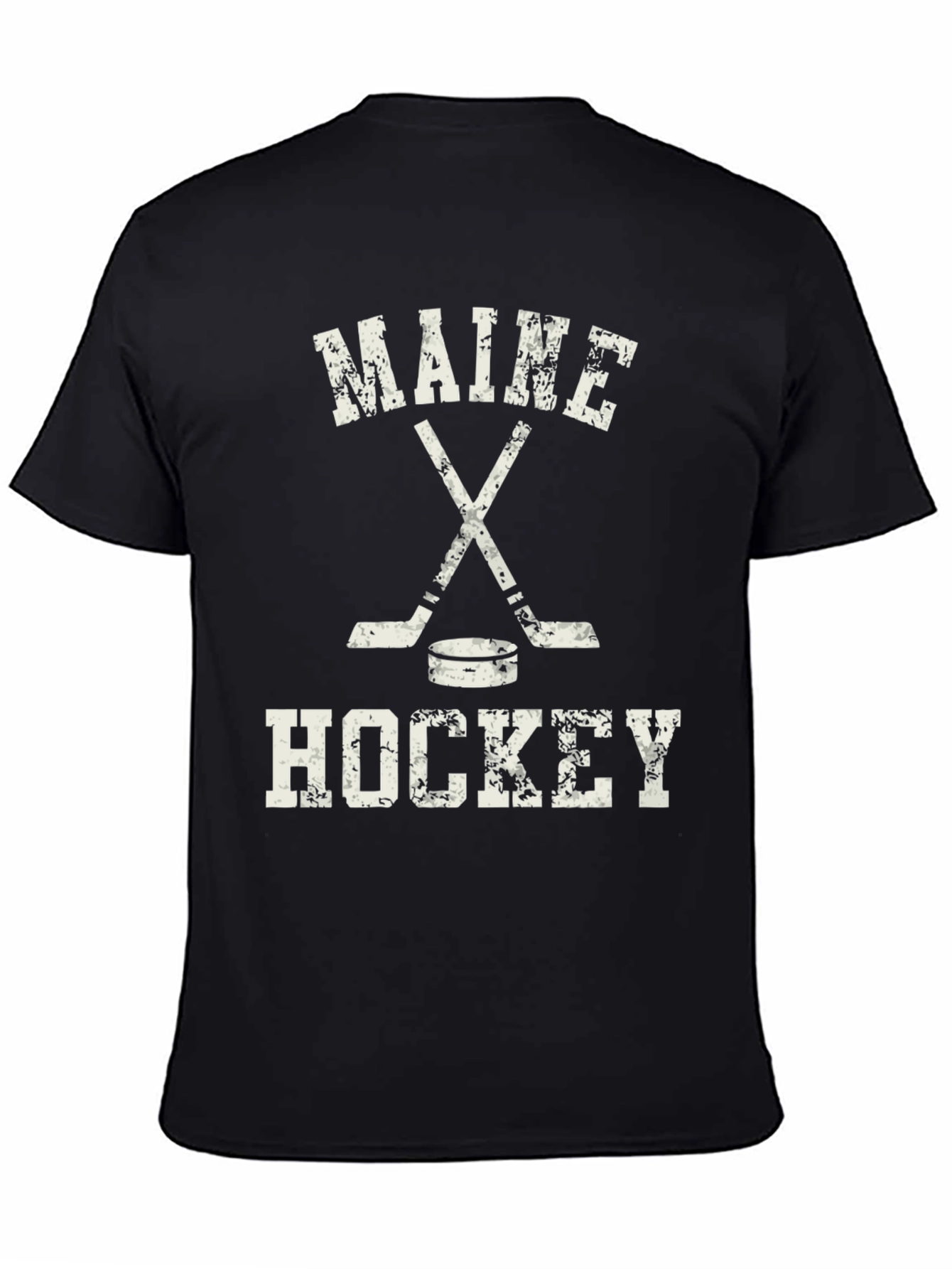 Maine Hockey T-Shirt - Distressed Graphic Tee